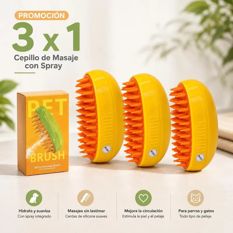 3x1 Cepillo de Masaje para Mascotas