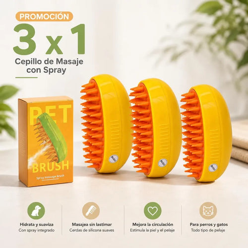 3x1 Cepillo de Masaje para Mascotas