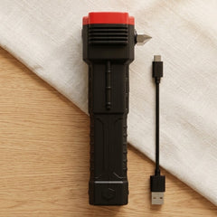 Linterna martillo powerbank con su cable USB