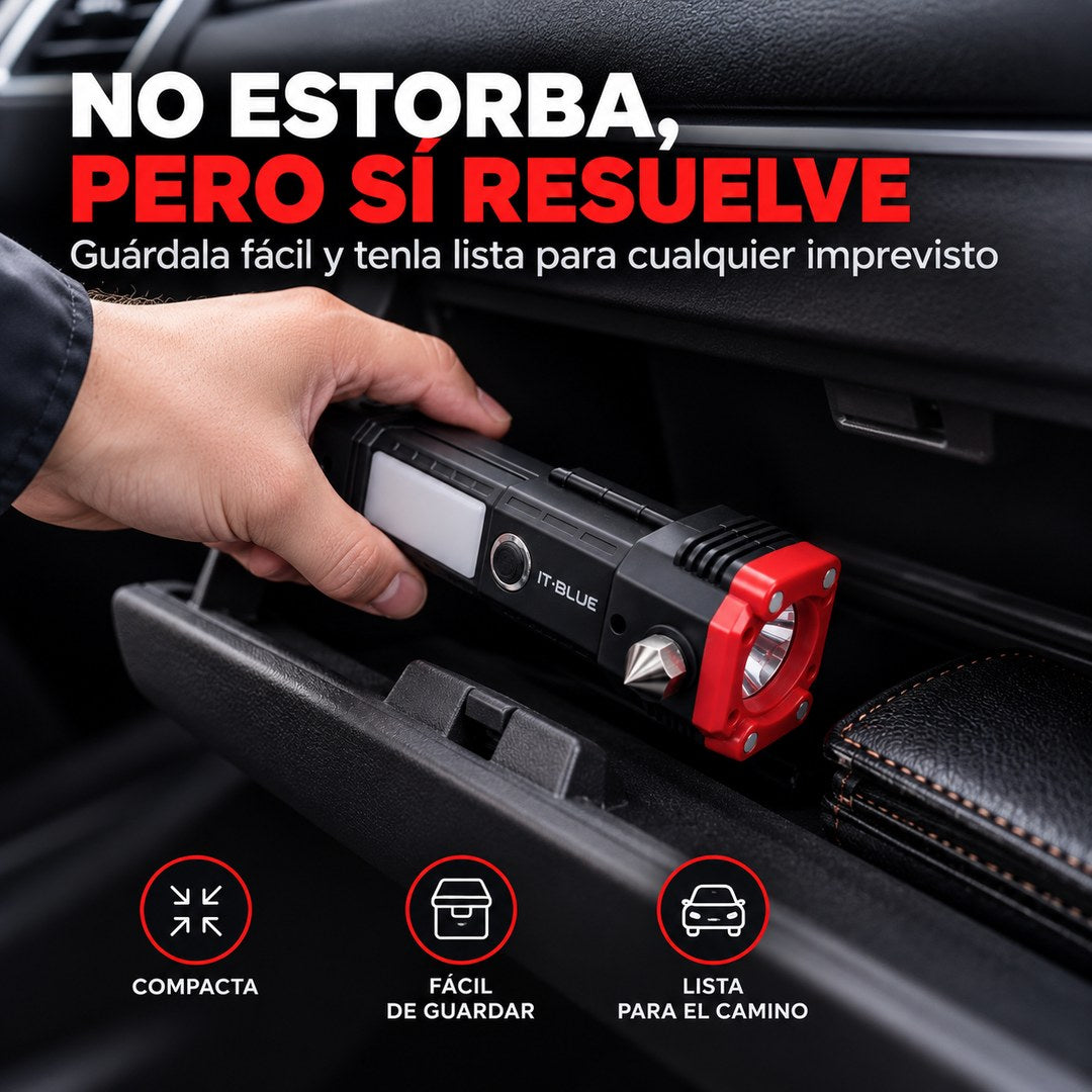 Cabe en la guantera y está lista para el camino